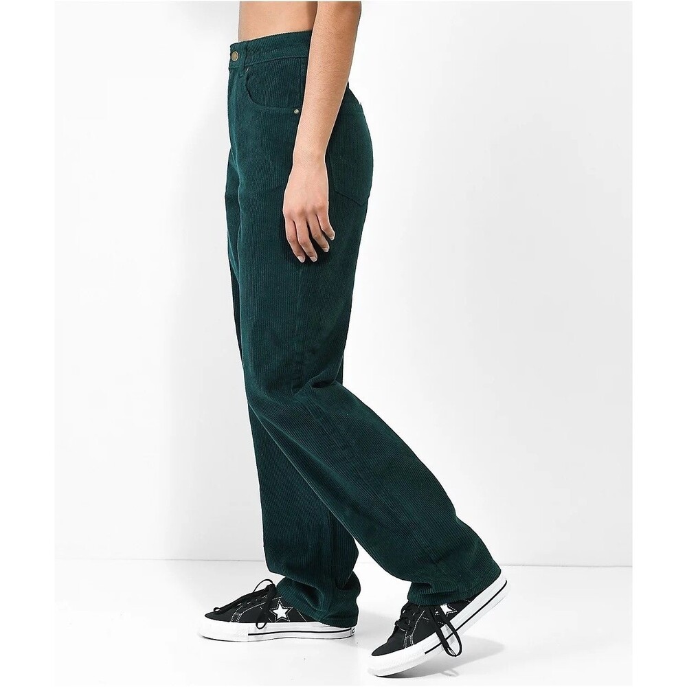 EMPYRE Tori 90s Y2K Ponderosa Green Corduroy Skate Pants Baggy Streetwear Size 6 - Picture 6 of 8